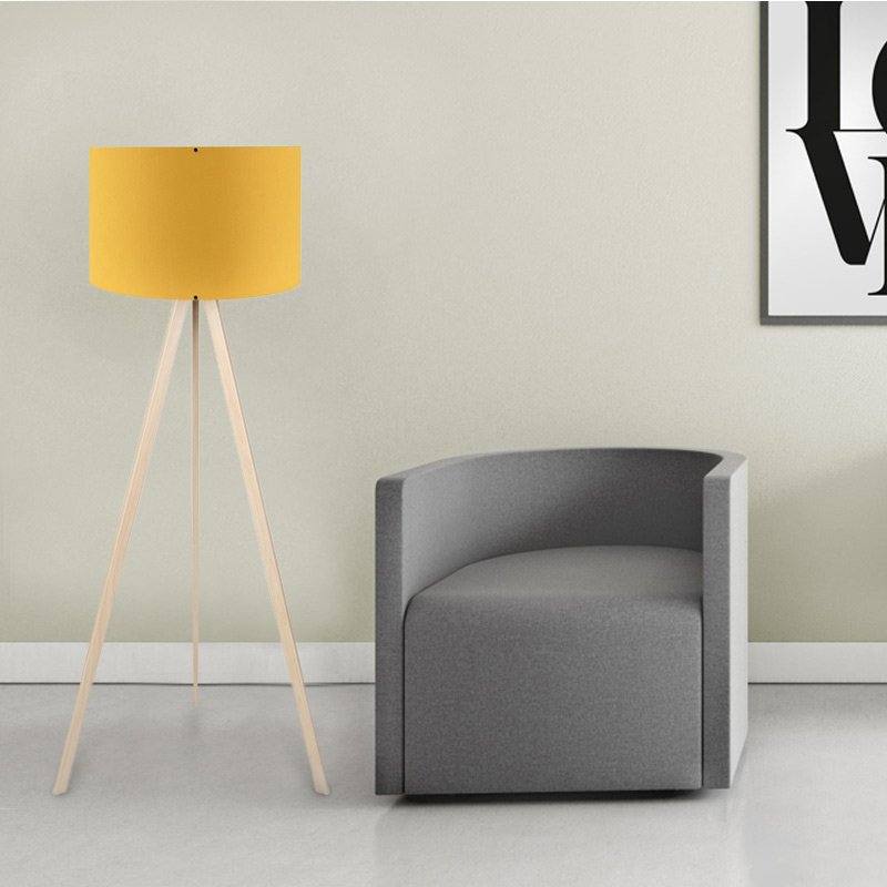 GP029-00014-1 Φωτιστικό δαπέδου Rosling Megapap Mdf/ύφασμα Pvc χρώμα φυσικό/κροκί 38x21x140εκ. - Image 1