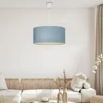 Φωτιστικό οροφής Monahan Megapap υφασμάτινο μονόφωτο χρώμα μπλε 38x20x70εκ.