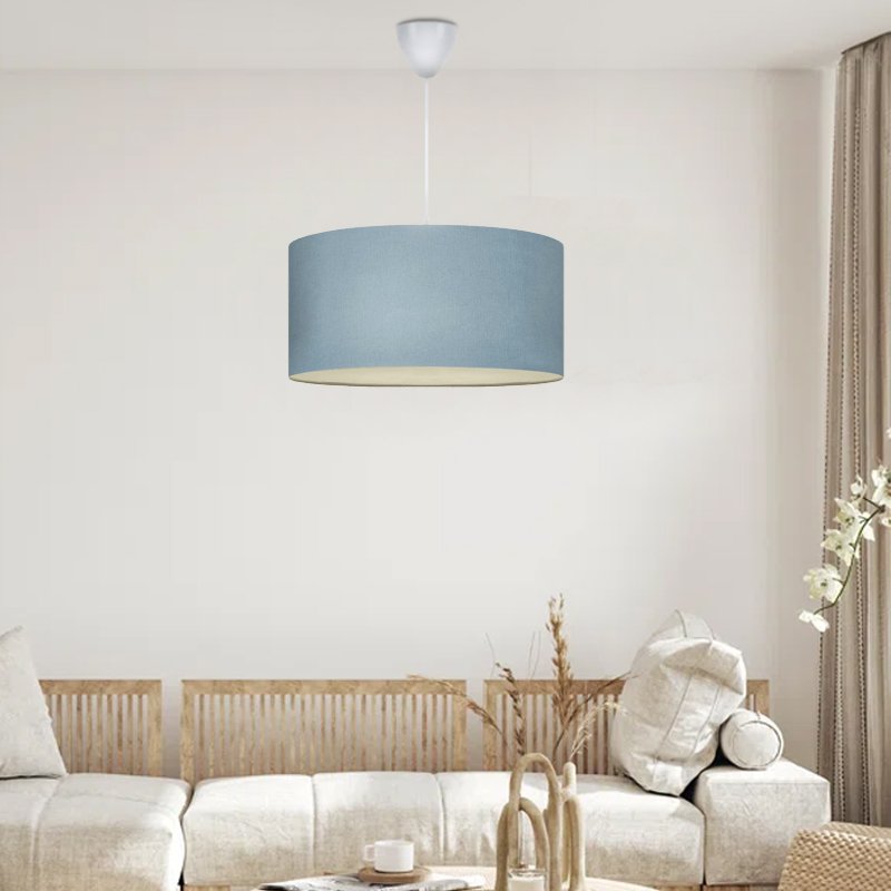 GP029-00532-1 Φωτιστικό οροφής Monahan Megapap υφασμάτινο μονόφωτο χρώμα μπλε 38x20x70εκ. - Image 1