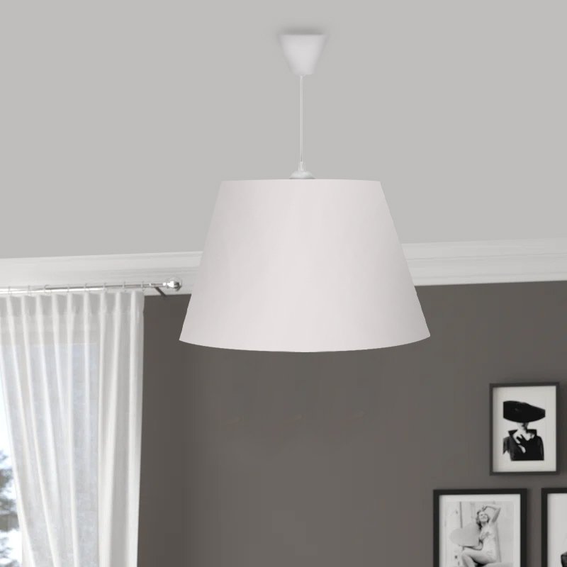 GP029-00542-1 Φωτιστικό οροφής Elanor Megapap υφασμάτινο μονόφωτο χρώμα λευκό 37x21x70εκ. - Image 1