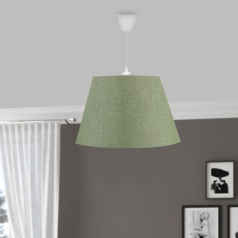 GP029-00543-1 Φωτιστικό οροφής Elanor Megapap υφασμάτινο μονόφωτο χρώμα κυπαρισσί 37x21x70εκ. - Image 1