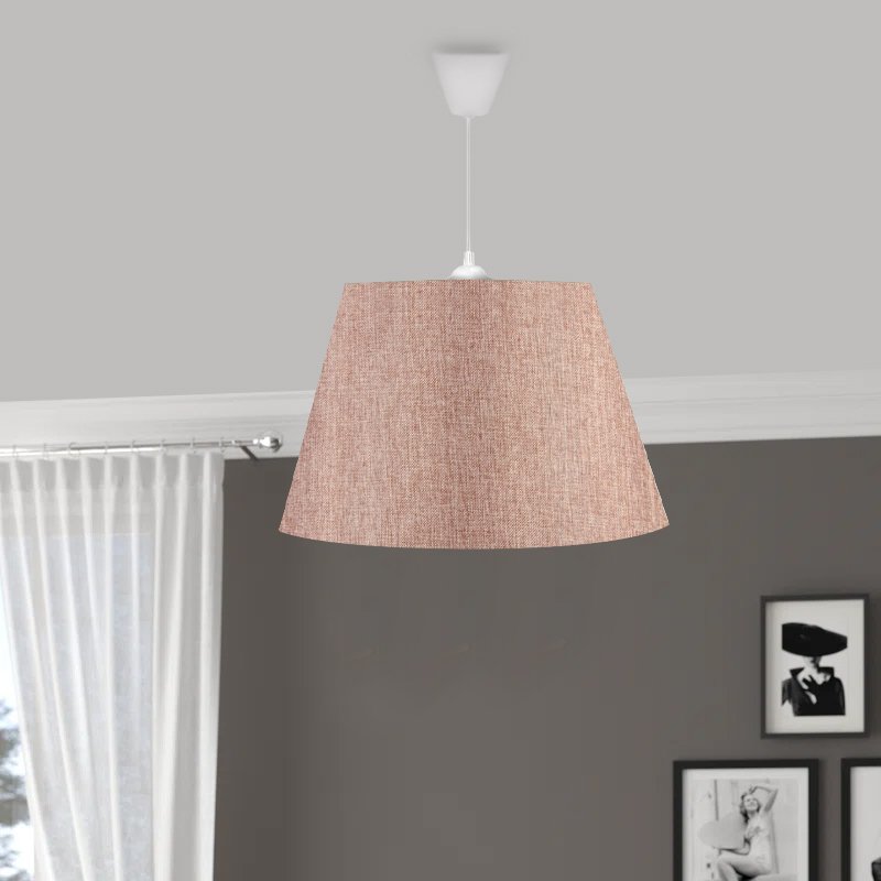 GP029-00544-1 Φωτιστικό οροφής Elanor Megapap υφασμάτινο μονόφωτο χρώμα ροζ 37x21x70εκ. - Image 1