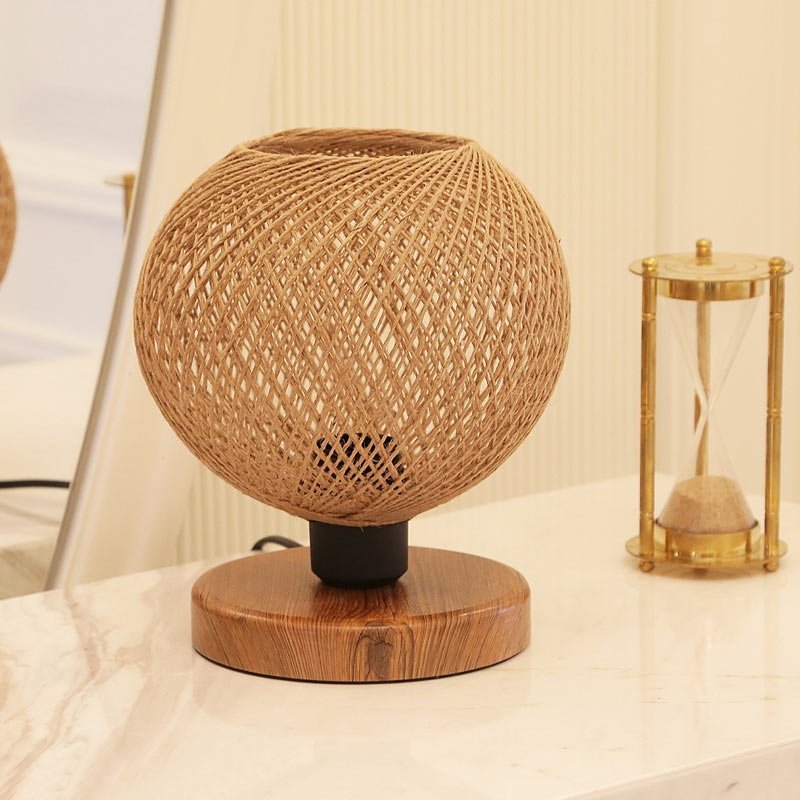 GP029-00701-1 Φωτιστικό επιτραπέζιο Bonnie Megapap E27 κλωστή/Mdf χρώμα φυσικό/καφέ 19x15x22εκ. - Image 1