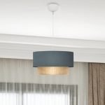 Φωτιστικό οροφής Lucifer Megapap E27 υφασμάτινο μονόφωτο χρώμα μπλε ανθρακί 30x15x70εκ.