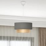 Φωτιστικό οροφής Lucifer Megapap E27 υφασμάτινο μονόφωτο χρώμα γκρι 30x15x70εκ.