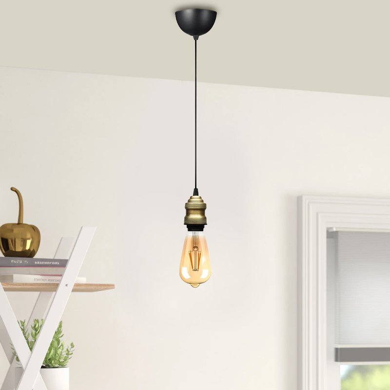 GP029-01171-1 Φωτιστικό οροφής Rustic Megapap E27 μεταλλικό μονόφωτο χρώμα retro antique 100-120εκ. - Image 1