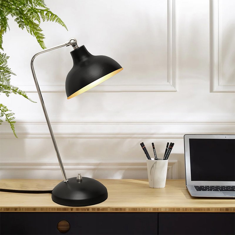 GP029-01462-1 Φωτιστικό γραφείου Travis Megapap E14 μεταλλικό χρώμα μαύρο 16,5x11x42εκ. - Image 1