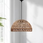 Φωτιστικό οροφής Karon Megapap E27 από σχοινί μονόφωτο χρώμα φυσικό Ø29x70εκ.