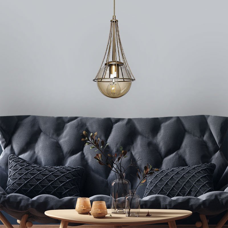 GP030-00031-1 Φωτιστικό οροφής Chavi Megapap E27 μεταλλικό μονόφωτο χρώμα χρυσό 18x18x75εκ. - Image 1