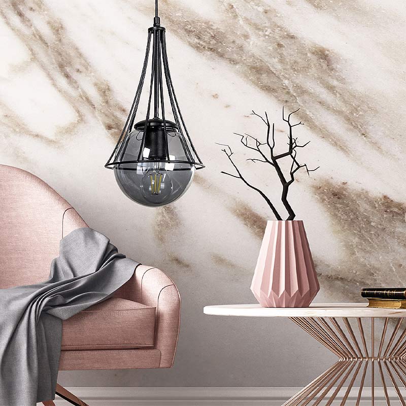 GP030-00032-1 Φωτιστικό οροφής Chavi Megapap E27 μεταλλικό μονόφωτο χρώμα μαύρο 18x18x75εκ. - Image 1