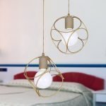 Φωτιστικό οροφής Lusita Megapap E27 μεταλλικό δίφωτο χρώμα χρυσό 35x35x70εκ.