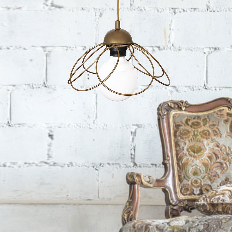 GP030-00163-1 Φωτιστικό οροφής Zufash Megapap E14 μεταλλικό μονόφωτο χρώμα χρυσό 25x25x60εκ. - Image 1