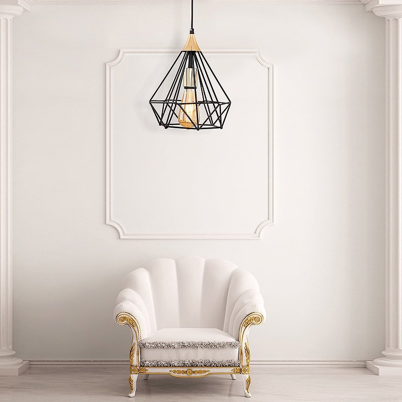 GP030-00221-1 Φωτιστικό οροφής Hideki Megapap E27 μεταλλικό μονόφωτο χρώμα μαύρο 22x22x80εκ. - Image 1