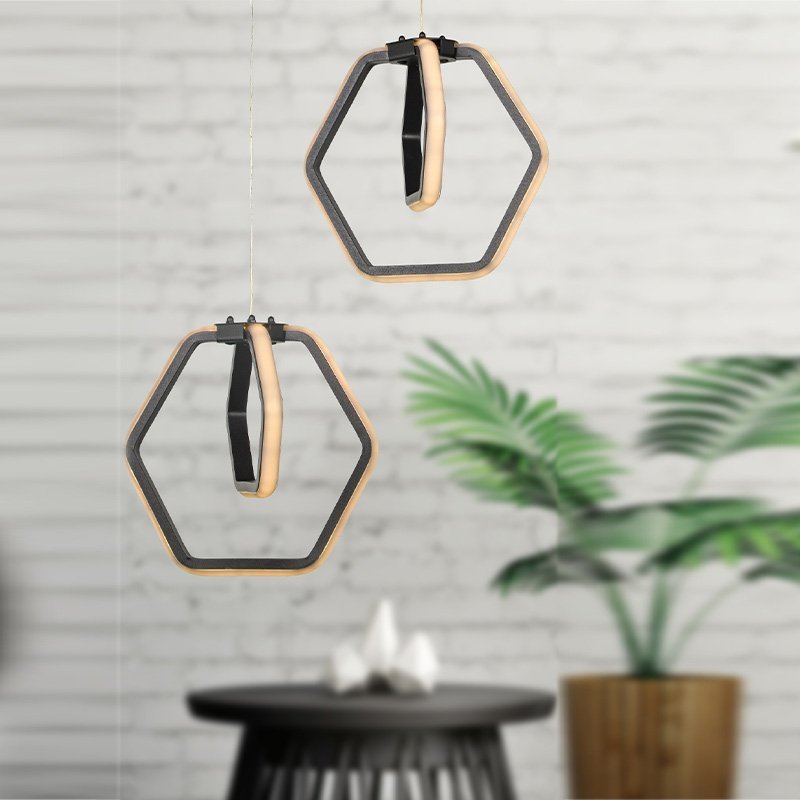 GP030-00621-1 Φωτιστικό οροφής Led Holt Megapap μεταλλικό δίφωτο χρώμα μαύρο 20x20x68εκ. - Image 1