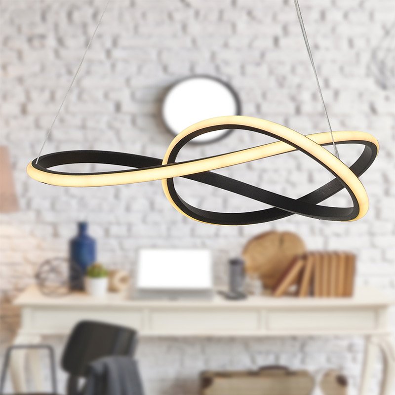 GP030-00701-1 Φωτιστικό οροφής Led Luciano Megapap μεταλλικό μονόφωτο χρώμα μαύρο 47x40x60εκ. - Image 1