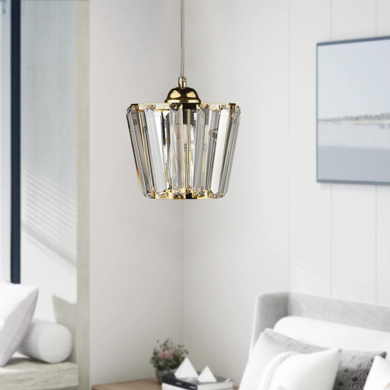 GP030-00832-1 Φωτιστικό οροφής Neva Megapap E27 γυάλινο μονόφωτο χρώμα χρυσό 20x20x70εκ. - Image 1