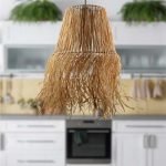 Φωτιστικό οροφής Zurich Megapap E27 από σιζάλ μονόφωτο χρώμα φυσικό 30x30x90εκ.