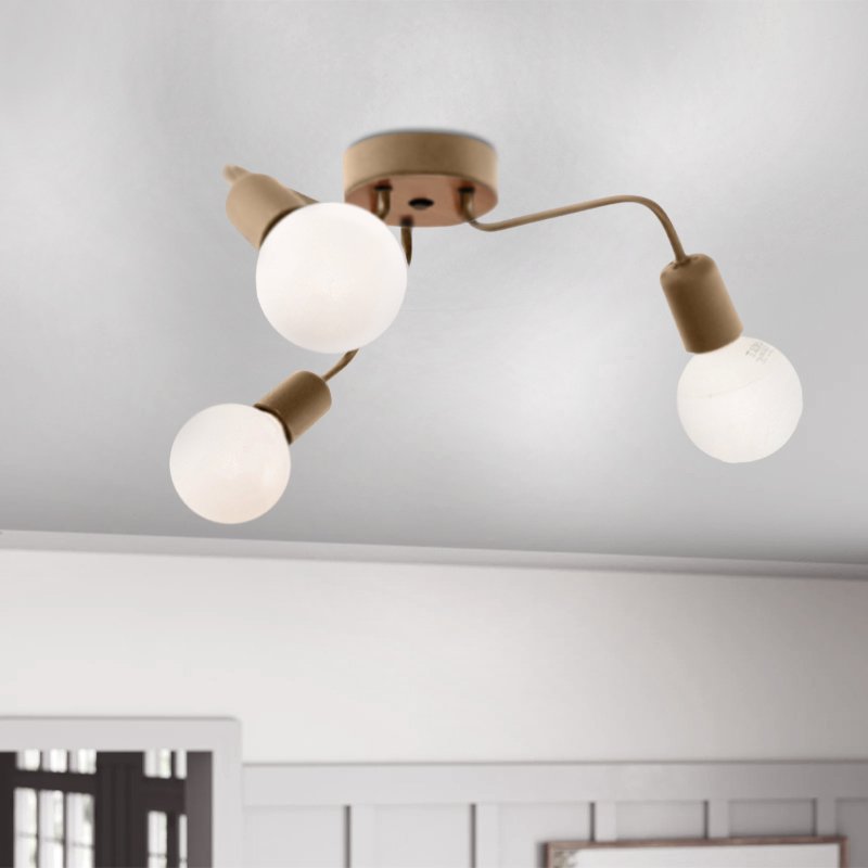 GP030-01072-1 Φωτιστικό οροφής Salvi Megapap E27 μεταλλικό τρίφωτο χρώμα χρυσό 44x44x10εκ. - Image 1