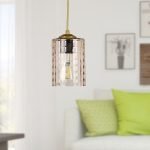 Φωτιστικό οροφής Alberto Megapap E27 ακρυλικό μονόφωτο χρώμα χρυσό 10x10x60εκ.