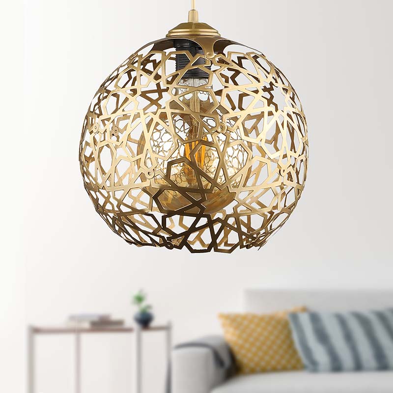 GP030-01151-1 Φωτιστικό οροφής Dominico Megapap E27 μεταλλικό μονόφωτο χρώμα χρυσό 24x24x70εκ. - Image 1