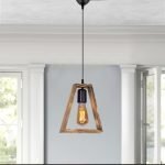 Φωτιστικό οροφής Esela Megapap E27 ξύλινο μονόφωτο χρώμα φυσικό 24x4x70εκ.