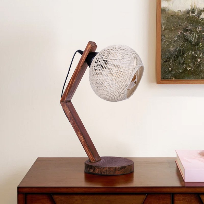 GP036-00541-1 Φωτιστικό επιτραπέζιο Rope Megapap E27 ξύλινο - σχοινί χρώμα μπεζ - καρυδί Ø17x40εκ. - Image 1