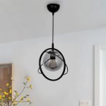 Φωτιστικό οροφής Globe Megapap E27 μεταλλικό μονόφωτο χρώμα μαύρο Ø25x75εκ.