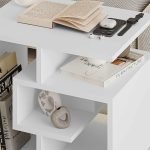 Βοηθητικό τραπεζάκι Labirent Megapap Megapap χρώμα λευκό 54x40x45εκ.