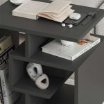 Βοηθητικό τραπεζάκι Labirent Megapap χρώμα ανθρακί 54x40x45εκ.