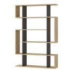 Βιβλιοθήκη Mito Megapap χρώμα φυσικό οξιάς - ανθρακί 108x25x161εκ.