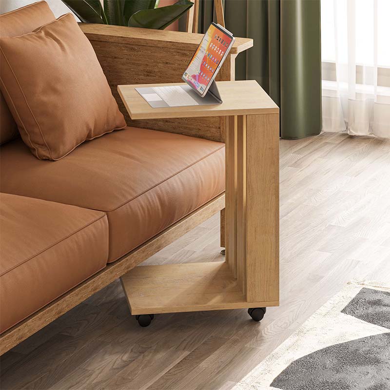 GP037-00691-1 Τραπεζάκι βοηθητικό Edi Megapap χρώμα φυσικό οξιάς 37x45x60εκ. - Image 1