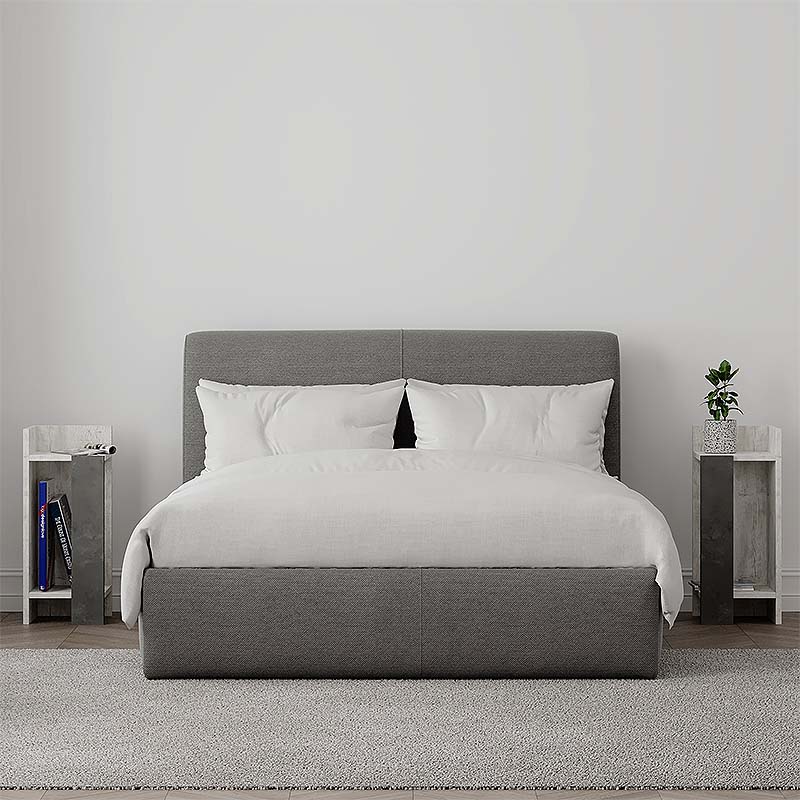 GP037-00701-1 Κομοδίνο Elos Megapap σετ 2 τεμαχίων χρώμα λευκό αντικέ - γκρι ρετρό 25x27x60εκ. - Image 1