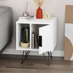 Κομοδίνο Glynn Megapap χρώμα λευκό 50,2x44,6x60εκ.