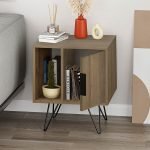 Κομοδίνο Glynn Megapap χρώμα ανοιχτό καρυδί 50,2x44,6x60εκ.