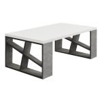 Τραπεζάκι σαλονιού Honey Megapap χρώμα γκρι ρετρό - λευκό 105x60x40εκ.