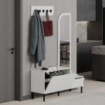 Έπιπλο εισόδου Mila Megapap με κρεμάστρα χρώμα λευκό 120x37x171,6εκ.