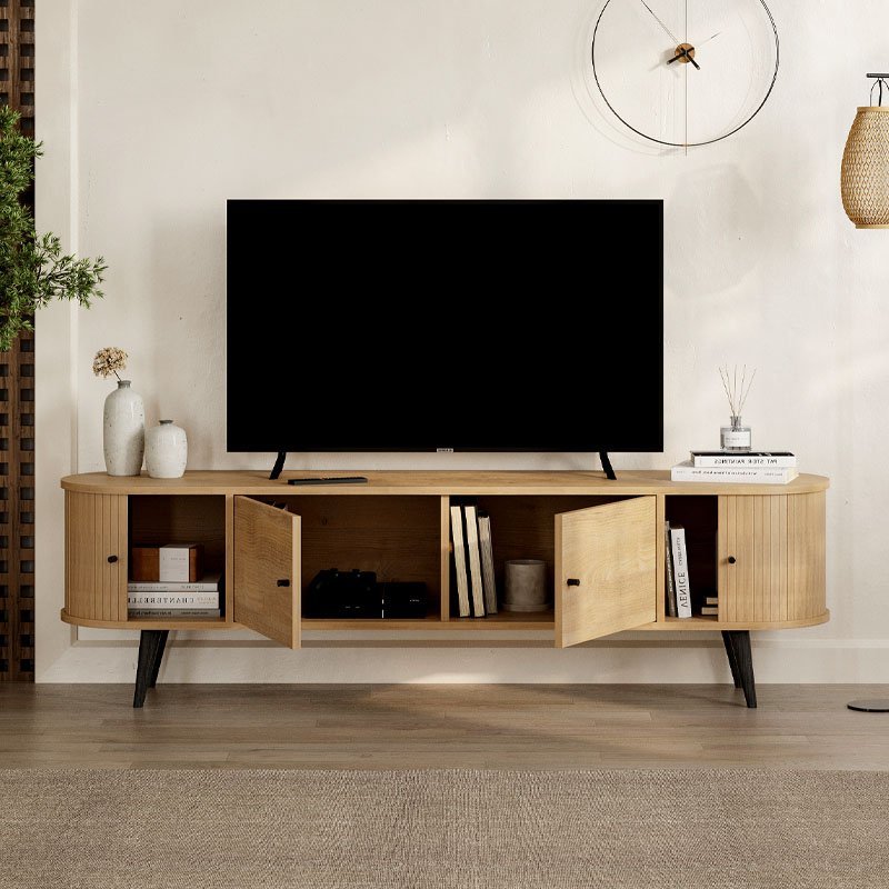 GP037-02021-1 Έπιπλο τηλεόρασης Gentle Megapap χρώμα sapphire oak 180x40x52εκ. - Image 1