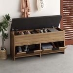 Παπουτσοθήκη Cove Megapap χρώμα ανοιχτό καρυδί 106x34x51,5εκ.