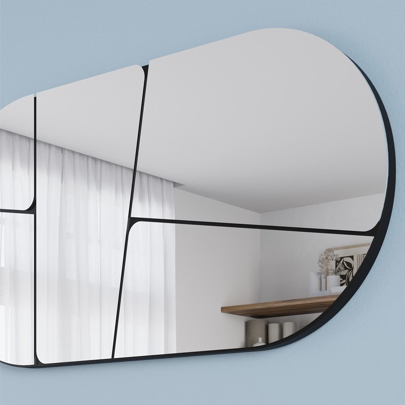 GP037-02161-1 Καθρέπτης τοίχου Otis Megapap χρώμα μαύρο 80x2,2x40εκ. - Image 1