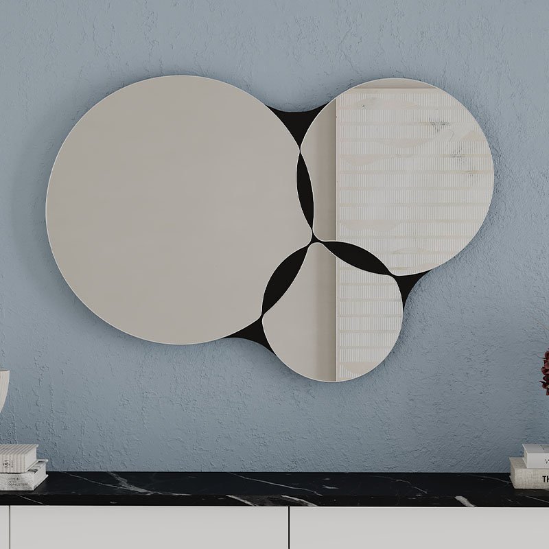 GP037-02171-1 Καθρέπτης τοίχου Gora Megapap χρώμα μαύρο 75,4x2,2x51,2εκ. - Image 1