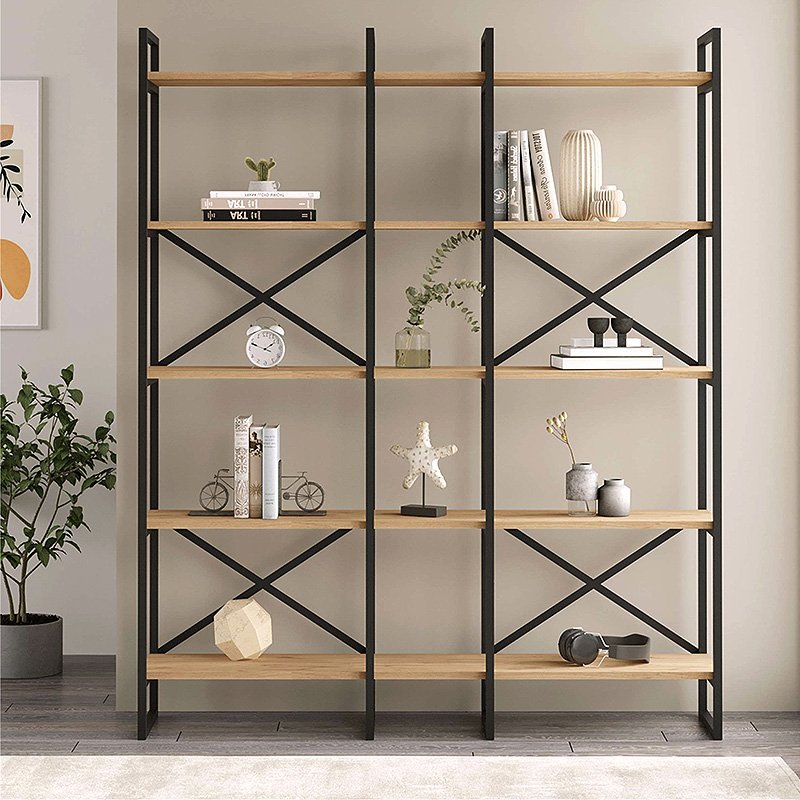 GP037-02271-1 Βιβλιοθήκη Dusan Megapap χρώμα sepet oak 143,5x30x175εκ. - Image 1