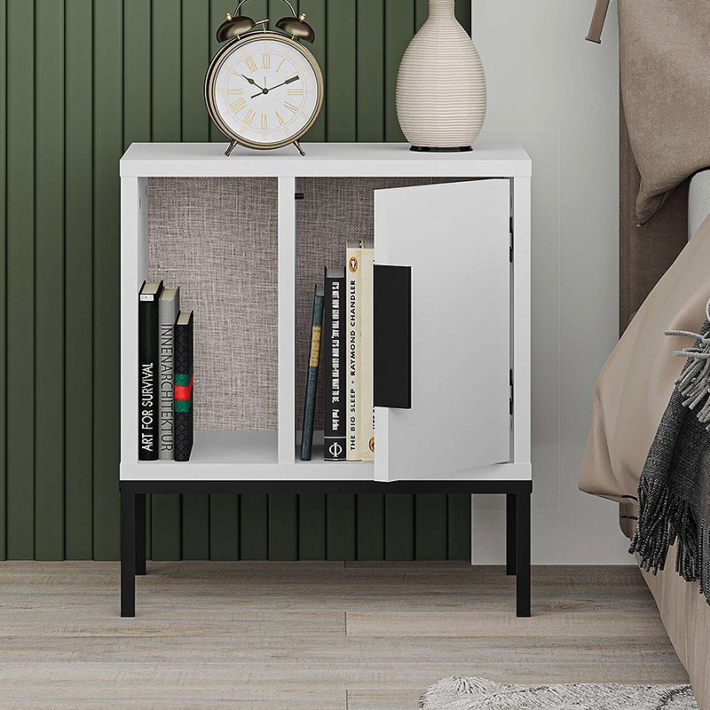 GP037-02332-1 Κομοδίνο Glynn Megapap χρώμα λευκό 45x35x50εκ. - Image 1