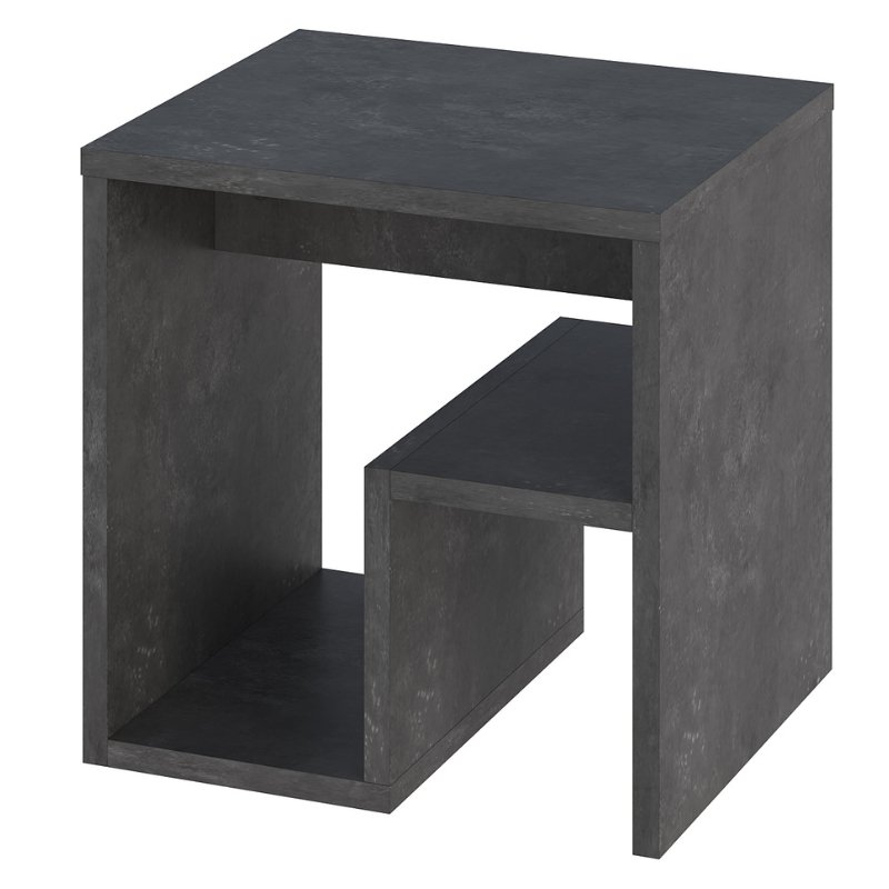 GP037-02452-1 Τραπεζάκι βοηθητικό - Κομοδίνο Bon Megapap χρώμα γκρι ρετρό 40x35x40εκ. - Image 1