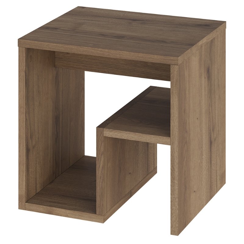 GP037-02453-1 Τραπεζάκι βοηθητικό - Κομοδίνο Bon Megapap χρώμα ανοιχτό καρυδί 40x35x40εκ. - Image 1