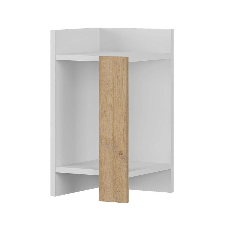 GP037-02482-1 Κομοδίνο Elos Megapap χρώμα λευκό - saphhire oak 30x31,7x55εκ. - Image 1