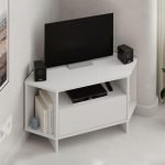 Έπιπλο τηλεόρασης γωνιακό Viva Megapap χρώμα λευκό 95,7x35,4x45εκ.