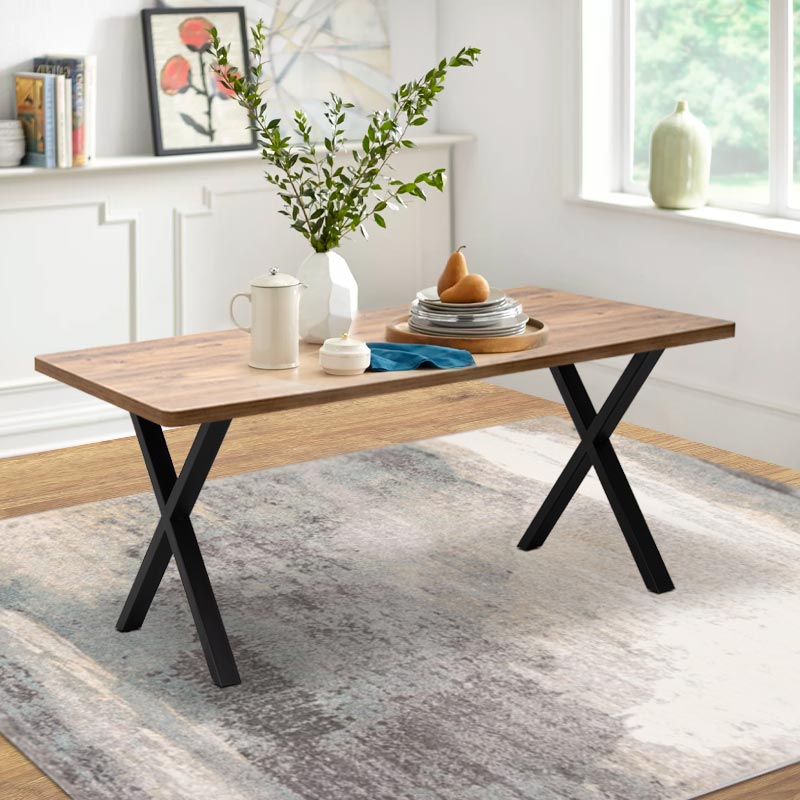 GP038-00071-1 Τραπέζι Jeremy Megapap Mdf - μεταλλικό χρώμα ακακίας 160x80x75εκ. - Image 1