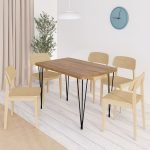 Τραπέζι Roger Megapap Mdf - μεταλλικό χρώμα ακακίας 120x70x75εκ.