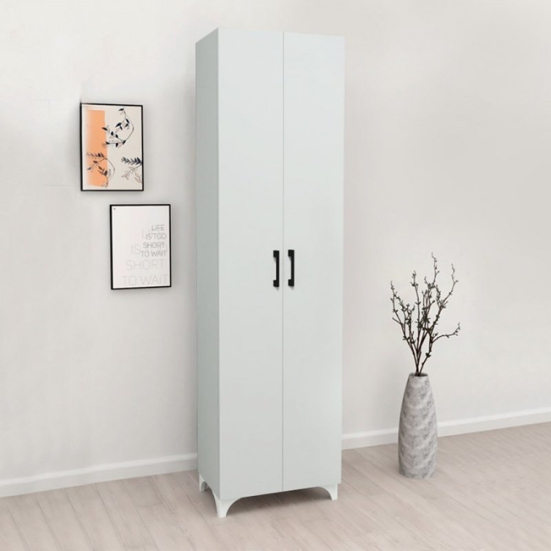 GP041-00151-1 Ντουλάπα - Παπουτσοθήκη μελαμίνης Lilly Megapap χρώμα λευκό 49x32x178εκ. - Image 1