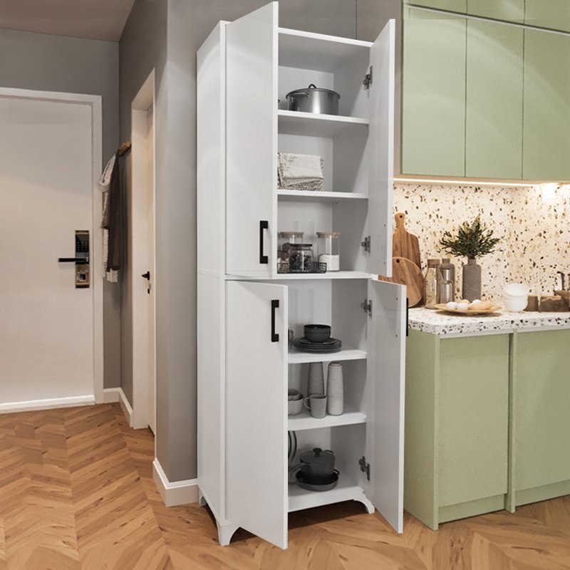 GP041-00371-1 Ντουλάπα κουζίνας/μπάνιου Charlie Megapap από μελαμίνη χρώμα λευκό 62,6x35,8x186εκ. - Image 1